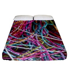 Funny Colorful Yarn Pattern Fitted Sheet (king Size) by yoursparklingshop