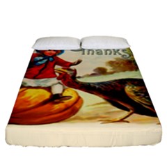 Vintage Thanksgiving Fitted Sheet (king Size) by Valentinaart