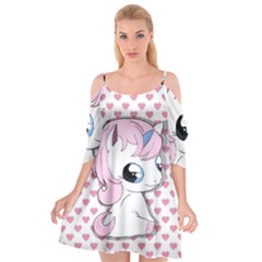 Baby Unicorn Cutout Spaghetti Strap Chiffon Dress by Valentinaart