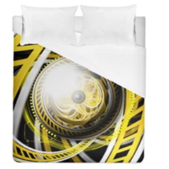 Incredible Eye Of A Yellow Construction Robot Duvet Cover (queen Size) by jayaprime