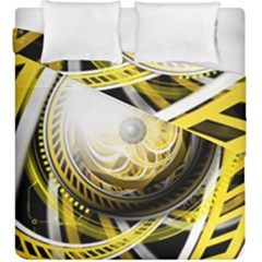 Incredible Eye Of A Yellow Construction Robot Duvet Cover Double Side (king Size) by jayaprime