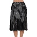 Black and White Leaves Photo Velvet Flared Midi Skirt View2