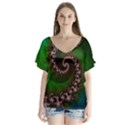 Benthic Saltlife Fractal Tribute for Reef Divers V-Neck Flutter Sleeve Top View1