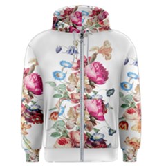 Fleur Vintage Floral Painting Men s Zipper Hoodie by Celenk