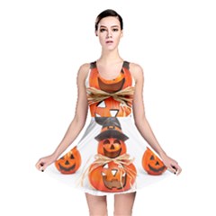 Funny Halloween Pumpkins Reversible Skater Dress by gothicandhalloweenstore