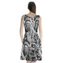 Black And White Pattern Texture Sleeveless Waist Tie Chiffon Dress View2