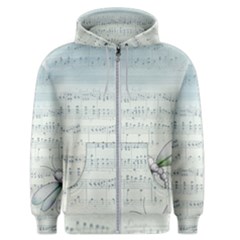 Vintage Blue Music Notes Men s Zipper Hoodie by Celenk