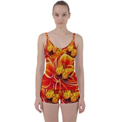 Arrangement Butterfly Aesthetics Orange Background Tie Front Two Piece Tankini by Celenk