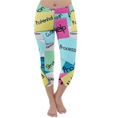 Stickies Post It List Business Capri Winter Leggings  by Celenk