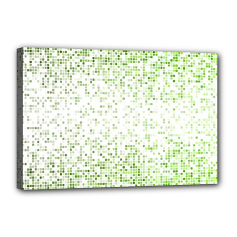 Green Square Background Color Mosaic Canvas 18  X 12  by Celenk