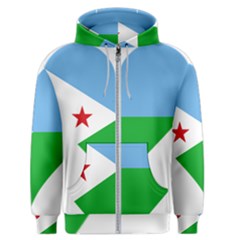 Heart Love Flag Djibouti Star Men s Zipper Hoodie by Celenk