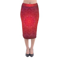 Mandala Ornament Floral Pattern Velvet Midi Pencil Skirt by Celenk