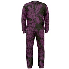 Purple Black Red Fabric Textile Onepiece Jumpsuit (men)  by Celenk