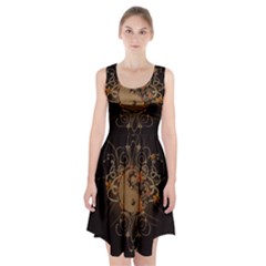 The Sign Ying And Yang With Floral Elements Racerback Midi Dress by FantasyWorld7