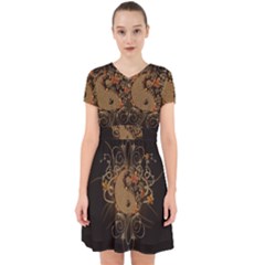 The Sign Ying And Yang With Floral Elements Adorable In Chiffon Dress by FantasyWorld7