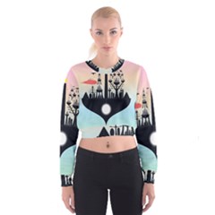 Future City Cropped Sweatshirt by Celenk