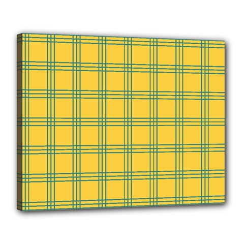 Green Stripes Canvas 20  X 16  by berwies