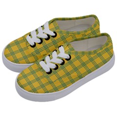 Green Stripes Kids  Classic Low Top Sneakers by berwies