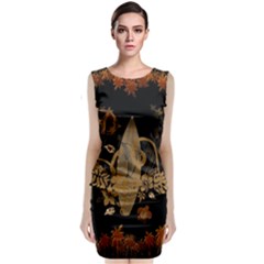 Hawaiian, Tropical Design With Surfboard Sleeveless Velvet Midi Dress by FantasyWorld7