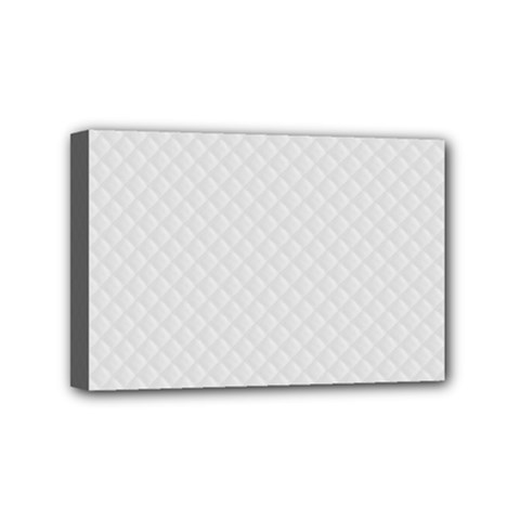 Bright White Stitched And Quilted Pattern Mini Canvas 6  X 4  by PodArtist