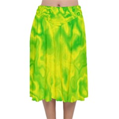 Pattern Velvet Flared Midi Skirt by gasi