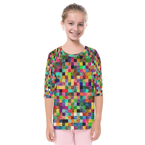 Pattern Kids  Quarter Sleeve Raglan Tee by gasi