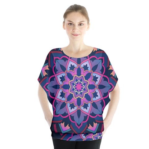 Mandala Circular Pattern Blouse by Celenk