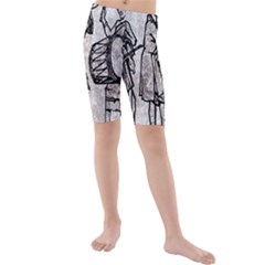 Man Ethic African People Collage Kids  Mid Length Swim Shorts by Celenk