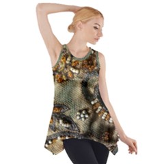 Texture Textile Beads Beading Side Drop Tank Tunic by Celenk