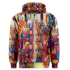 Guatemala Art Painting Naive Men s Zipper Hoodie by Celenk