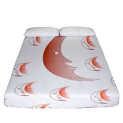 Moon Moonface Pattern Outlines Fitted Sheet (california King Size) by Celenk