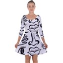 Anatomy Icons Shapes Ear Lips Quarter Sleeve Skater Dress View1