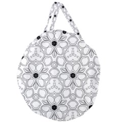 Pattern Zentangle Handdrawn Design Giant Round Zipper Tote by Celenk