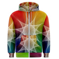 Abstract Star Pattern Structure Men s Zipper Hoodie by Celenk