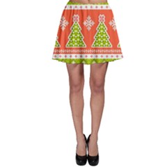 Christmas Tree Ugly Sweater Pattern Skater Skirt by allthingseveryone