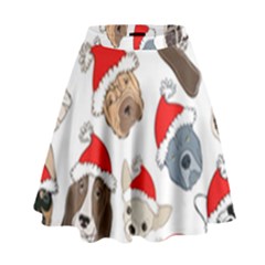 Christmas Puppies High Waist Skirt by allthingseveryone