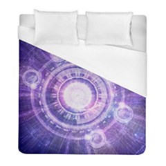 Blue Fractal Alchemy Hud For Bending Hyperspace Duvet Cover (full/ Double Size) by jayaprime