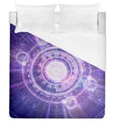 Blue Fractal Alchemy Hud For Bending Hyperspace Duvet Cover (queen Size) by jayaprime