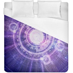 Blue Fractal Alchemy Hud For Bending Hyperspace Duvet Cover (king Size) by jayaprime