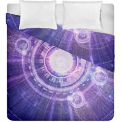 Blue Fractal Alchemy Hud For Bending Hyperspace Duvet Cover Double Side (king Size) by jayaprime