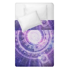 Blue Fractal Alchemy Hud For Bending Hyperspace Duvet Cover Double Side (single Size) by jayaprime