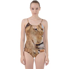 Big Male Lion Looking Right Cut Out Top Tankini Set by Ucco