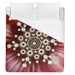 Background Star Red Abstract Duvet Cover (queen Size) by Celenk