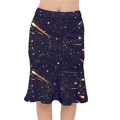 Star Sky Graphic Night Background Mermaid Skirt by Celenk