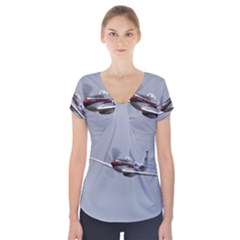 P-51 Mustang Flying Short Sleeve Front Detail Top by Ucco