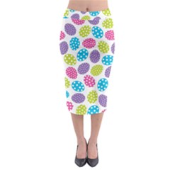 Polka Dot Easter Eggs Midi Pencil Skirt by allthingseveryone