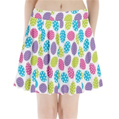 Polka Dot Easter Eggs Pleated Mini Skirt by allthingseveryone