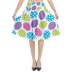 Polka Dot Easter Eggs Flared Midi Skirt by allthingseveryone