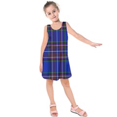 Bright Blue Plaid Kids  Sleeveless Dress by allthingseveryone