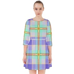 Blue And Yellow Plaid Smock Dress by allthingseveryone